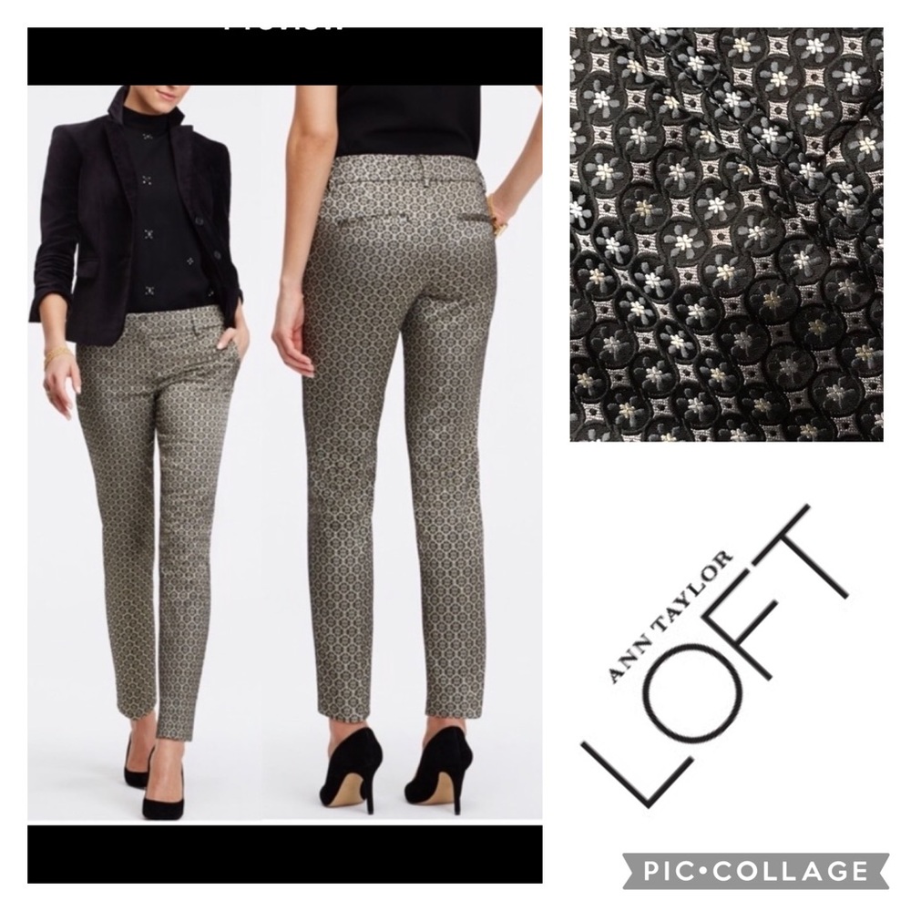 ANN TAYLOR PETITE Metallic Ankle/Crop Pants 6P NEW